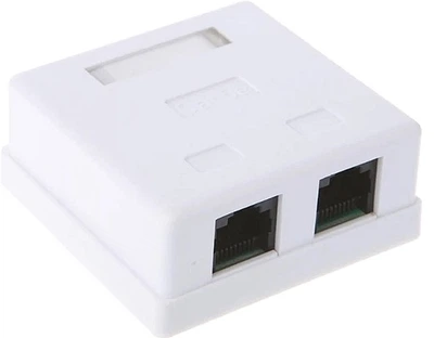Гнездо поверхностного монтажа Kingda 2хRJ45 CAT 5e UTP Белое (KDWP6035)