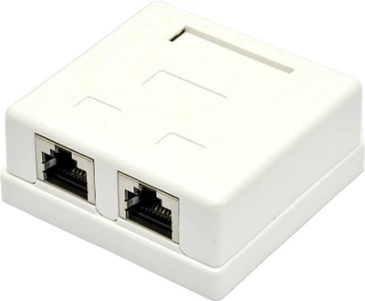Гнездо поверхностного монтажа EPNew 2хRJ45 CAT 6 STP Белое (6BX-S2WHA6)