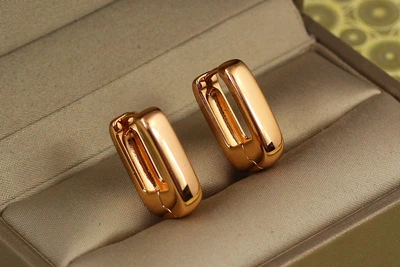 Сережки Xuping Jewelry товстий овал 1,8 см золотисті