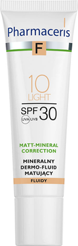 Мінеральний матуючий дермофлюид Pharmaceris SPF 30 10 Light для натуральної шкіри 30 мл (5900717153158)