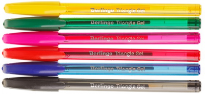 Zestaw długopisów żelowych Berlingo Triangle Gel 0.5 mm 6 szt (4260107498919)