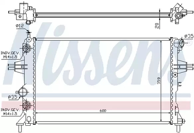 Радіатор охолодження двигуна VAUXHALL ASTRA, OPEL ASTRA, NISSENS (632461)