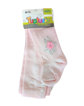 Колготки трикотаж хлопковые с принтом для девочки Tuptusie nr 0115 068-74 см (3-9 months) Розовый