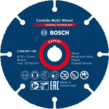 Отрезной диск Bosch Expert Carbide Multi Wheel 76х10 мм (2608901196)