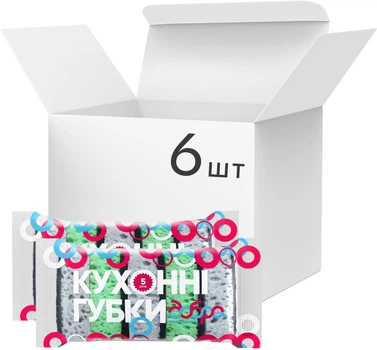 Упаковка губок кухонних Добра Господарочка 6 пачок по 5 шт. (4820086521888)