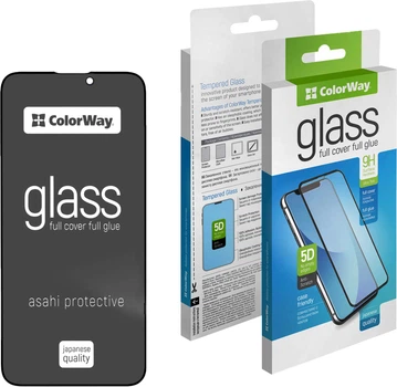 Защитное стекло для смартфона Apple iPhone 16 Pro ColorWay Anti-Spy Black (CW-GSFGASAI16P-BK)