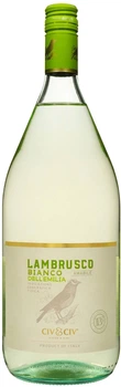 Вино напівігристе Civ&Civ Lambrusco dell'emilia Bianco Amabile біле напівсолодке 1.5 л 7.5% (8001929317004)
