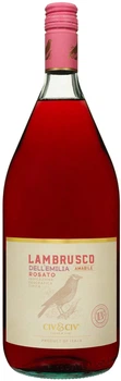 Вино напівігристе Civ&Civ Lambrusco dell'emilia Rosato Amabile рожеве напівсолодке 1.5 л 7.5% (8001929316991)