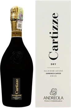 Вино ігристе ANDREOLA Cartizze Valdobbiadene Superiore Dry біле сухе 0.75 л 11.5% у подарунковій упаковці (8033286330105)