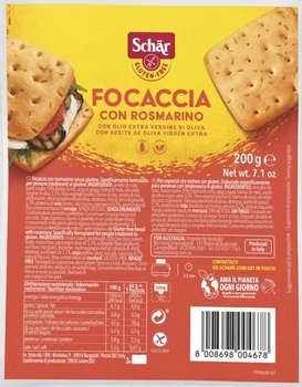 Фокачча без глютену з розмарином "Focaccla al rosmarino" Dr. Schar 200 г