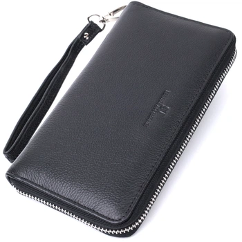 Красивий Клатч Унісекс На Одне Відділення З Натуральної Шкіри St Leather Чорний (281964)