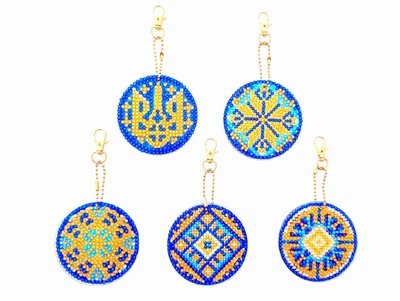 Набор алмазная мозаика брелки ColorArt Украинские орнаменты 5шт BR39