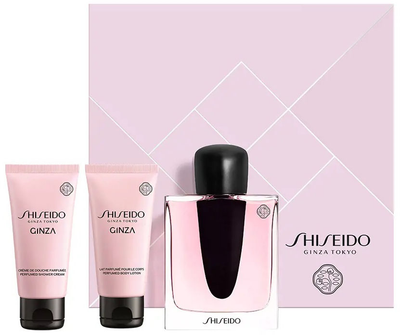 Zestaw damski Shiseido Ginza Woda perfumowana 90 ml + Lotion do ciała 50 ml + Krem pod prysznic 50 ml (3423222084400)