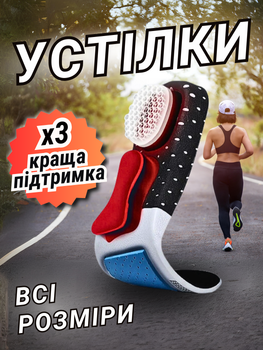 Стельки спортивні для бігу кросівок спортивного взуття під п'ятку устілки амортизаційні в кросівки супінатор для спорту м'які для дорослих під пятку Hechpro АН792 розмір 43