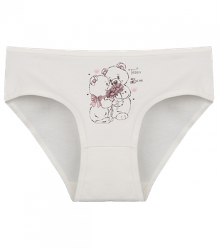 Детские слипы для девочки с принтом Teddy Bear - Donella - 4171PB20 - 98-104 см - Молочный
