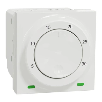 Терморегулятор кімнатний 8А 230В 5-30С 2 мод. Unica New Schneider Electric білий NU350118