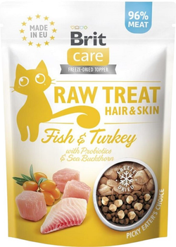 Przysmaki dla kotów Brit Care Raw Treat Hair & Skin liofilizowane z rybą i indykiem 40 g (8595602569564)