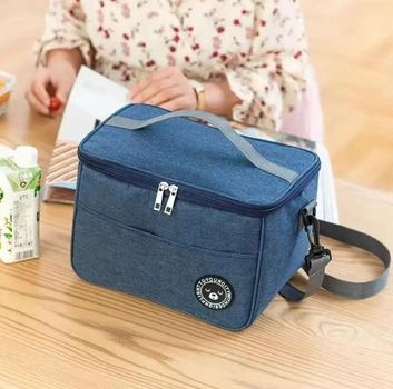 Сумка для обідів для ланчу Your City lunch bag термосумка для їжі 24х14х17 см з плечовим ременем синя