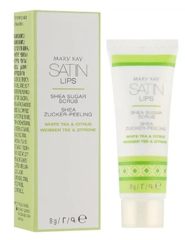 Сахарный скраб для губ с маслом ши Mary Kay Satin Lips, Белый чай и Цитрус, 8 г