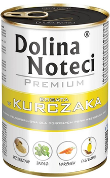 Mokra karma dla psów Dolina Noteci Premium Bogata w kurczaka 24 x 400 g (5902921393979)