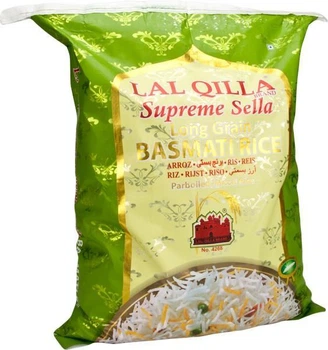 Рис басматииндийский длиннозернистый пропаренный Lal Qilla Supreme Sella Basmati Rice Parboiled 5 кг