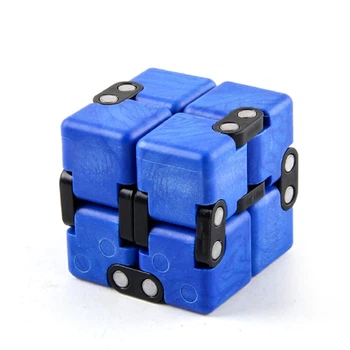 Кубик-трансформер Infinity Cube у синьому та чорному кольорі для зняття стресу