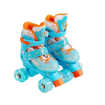 Роликовые коньки "Best Roller". Размер 31-34, светящиеся PU колёса. Blue (141153)