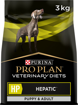 Сухий дієтичний корм Purina Pro Plan HP Hepatic для цуценят та дорослих собак для підтримання функції печінки при хронічній печінковій недостатності 3 кг (7613034996312)