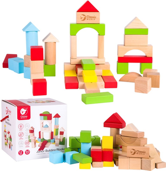 Klocki drewniane Classic World Wooden Blocks Junior 50 elementów (6927049000669)