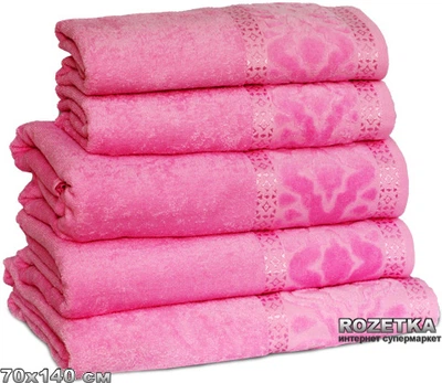 Махровое полотенце Home Line Мел Тем 70х140 розовое (55904)