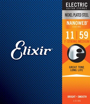 Струни Elixir 12106 NANOWEB 11-59 - 7 string Medium