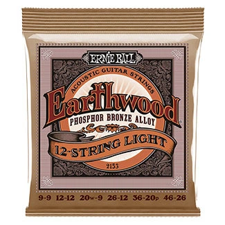 Струны Ernie Ball 2153 Earthwood Phosphor Bronze 9-46 12-string Light