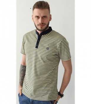 Футболка поло в полоску - HECTOR - 19555 - XXL - Желтый