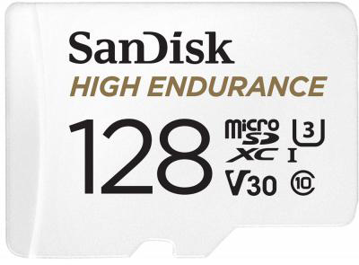 Карта памяти MicroSDXC 128GB UHS-I/U3 Class 10 SanDisk High Endurance R100/W40MB/s + SD-adapter (SDSQQNR-128G-GN6IA-6IA) 249774