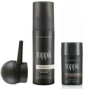 Загущувач для волосся Toppik 12 гр. + Помпа Toppik + Лак Toppik