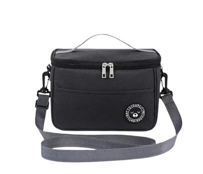 Сумка для обідів для ланчу Your City lunch bag термосумка для їжі 24х14х17 см з плечовим ременем чорна