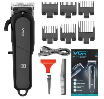 Машинка для стрижки волос и бороды VGR V-118, Professional, 6 насадок