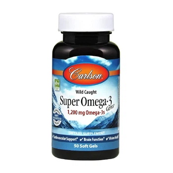 Жирні кислоти Carlson Супер Омега-3 1200 мг Super Omega-3 50 желатинових капсул