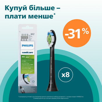 Насадки для зубной щетки PHILIPS Sonicare HX6068/13 W2 Optimal Black