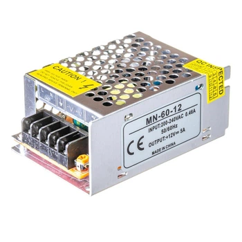 Блок питания 12В 5А 60Вт IP20 металлический корпус MN-60-12V-5A