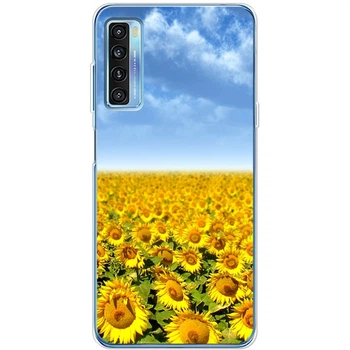 Силиконовый Чехол с Картинкой для TCL 20L Принт (Патриотический, Подсолнухи) (56404-ysm49)