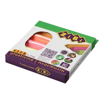 Пластилин ZiBi KIDS Line 5 цв НЕОН 80г (ZB.6229)