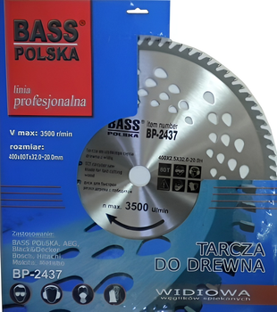 Диск побідитовий Bass Polska 400 мм x 2.5 мм x 80T x 32.0-20.0H 2437 (5902067612125)