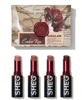 Набор помад Dynamatte Boom Long-Lasting Matte Lipstick (Ember Rose Set), 2,7 g x 4