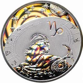 Монета Козерог Знаки Зодиака Камерун 500 франков КФА 2010 серебро в капсуле и футляре с сертификатом