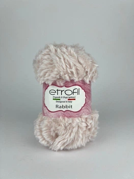 Пряжа для в'язання Etrofil Rabbit Етрофіл Ребіт з імітацією хутра, біло-пудровий, 70350-RT