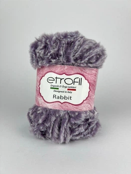 Пряжа для в'язання Etrofil Rabbit Етрофіл Ребіт з імітацією хутра, лавандово-білий меланж, 70684-RT