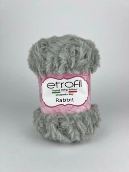 Пряжа для в'язання Etrofil Rabbit Етрофіл Ребіт з імітацією хутра, сірий, 79128-RT