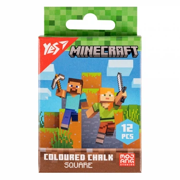 Мел цветной «Minecraft» квадратный 12шт 400483
