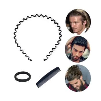 Чоловічий обруч для волосся Wen Yi Beckham Black метал